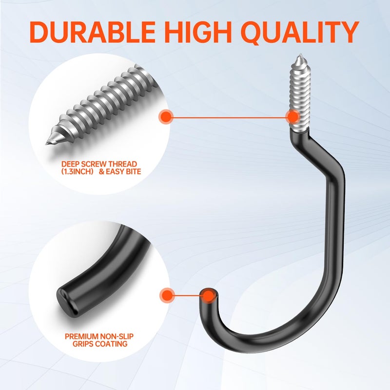GURADESIGN 8-Pack Heavy Duty Bike Hook  Loading Capacity 100 LBS  6 inch  Bike Hooks for Garage Wall and Garage Ceiling - Image 3